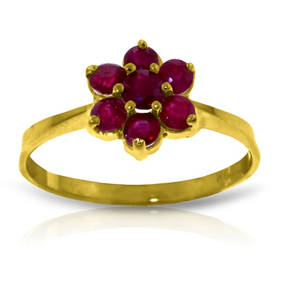 Galaxy Gold Products Jewelry - 14K. SOLID GOLD RING WITH NATURAL RUBIES